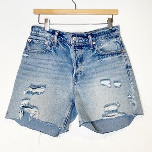 GAP | High Rise Relaxed Fit Bermuda Jean Shorts‎ in "Light Destroy" Sz. 6/28